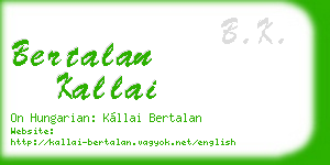 bertalan kallai business card